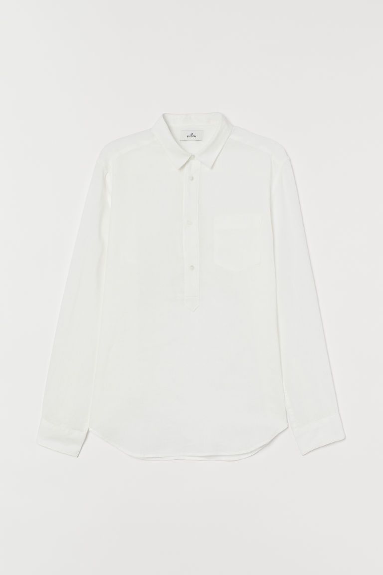 H & M - Linen shirt - White | H&M (UK, MY, IN, SG, PH, TW, HK)