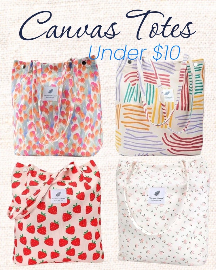 Stylish Canvas Totes – Under $10!
Add a pop of personality to your everyday carry with these adorable canvas totes! Made from durable, eco-friendly materials, these lightweight bags are perfect for groceries, books, or just looking cute on the go. With fun prints like strawberries, florals, and abstract patterns, there's a tote to match every vibe. Affordable, reusable, and effortlessly stylish – grab yours for less than $10!
Perfect for graduation gifts! 

#LTKGiftGuide #LTKSaleAlert #LTKHome