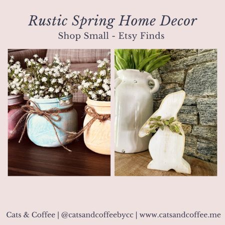 Rustic Easter Home Decor 🍃 With these Etsy home decor finds, you can create a cozy and inviting atmosphere that embraces the natural world. See my favorite handmade spring home decor pieces and design inspiration here!


#LTKFind #LTKhome #LTKSeasonal