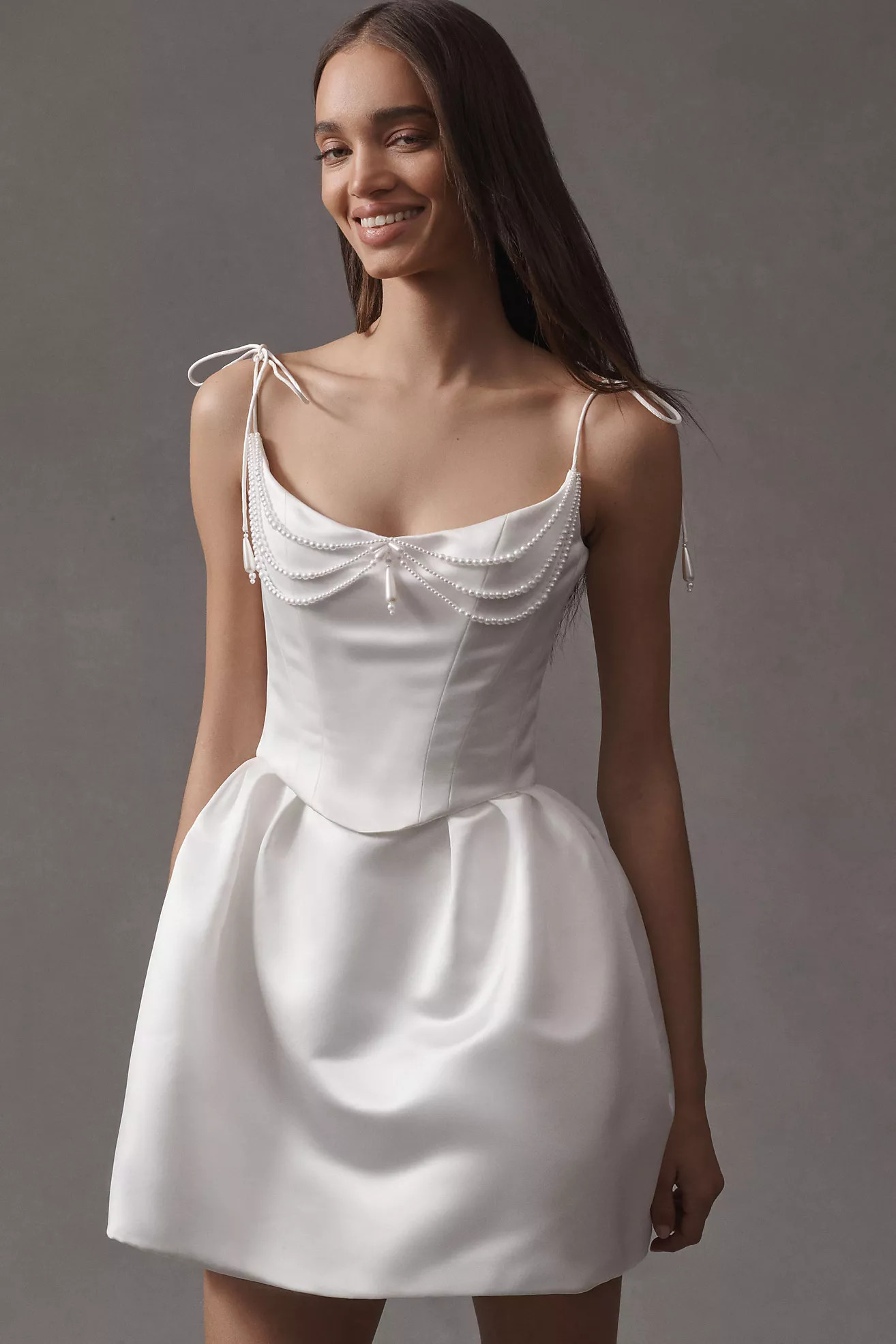 Watters Beyond Tie-Strap Corset Mini Dress | Anthropologie (US)