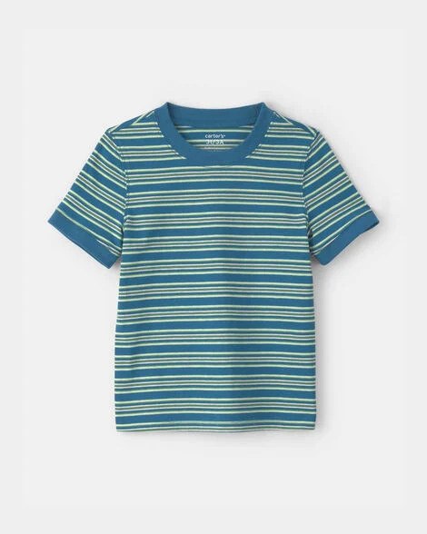 Toddler Boy Striped Short-Sleeve T-Shirt - Blue/Green | Carter's Inc
