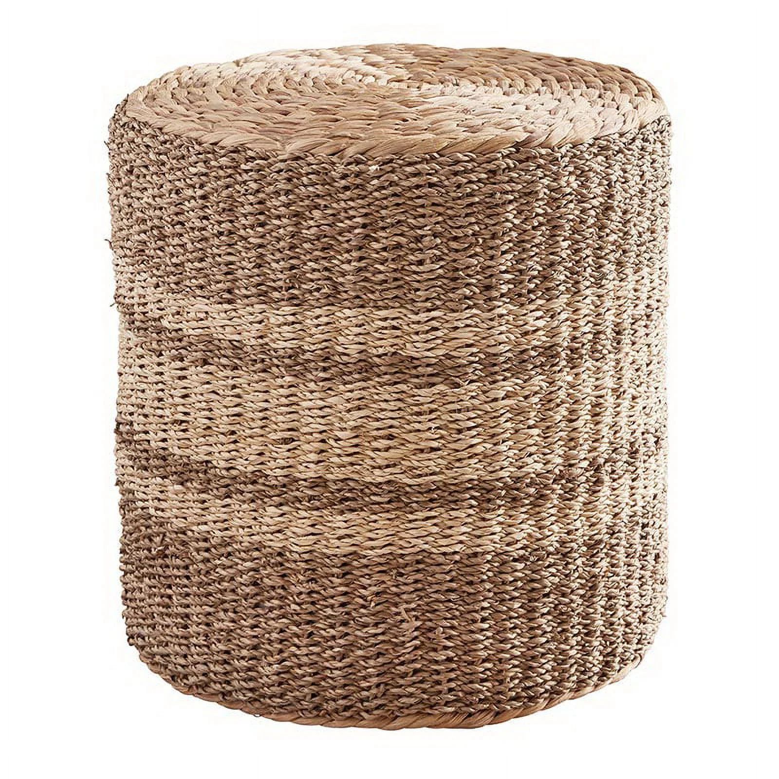 47th & Main CMR872 Cream Stripe Seagrass Pouf - Walmart.com | Walmart (US)