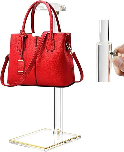 Acrylic Purse Display Stands, 14"-24" Adjustable Height Handbag Holder, Clear Purse Rack Stands f... | Amazon (US)