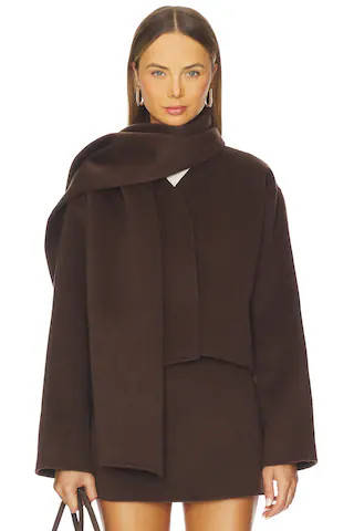 L'Academie by Marianna Milly Wool Jacket in Chocolate Brown from Revolve.com | Revolve Clothing (Global)