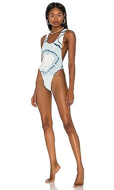 Norma Kamali Marissa One Piece in Blue Tie Dye from Revolve.com | Revolve Clothing (Global)