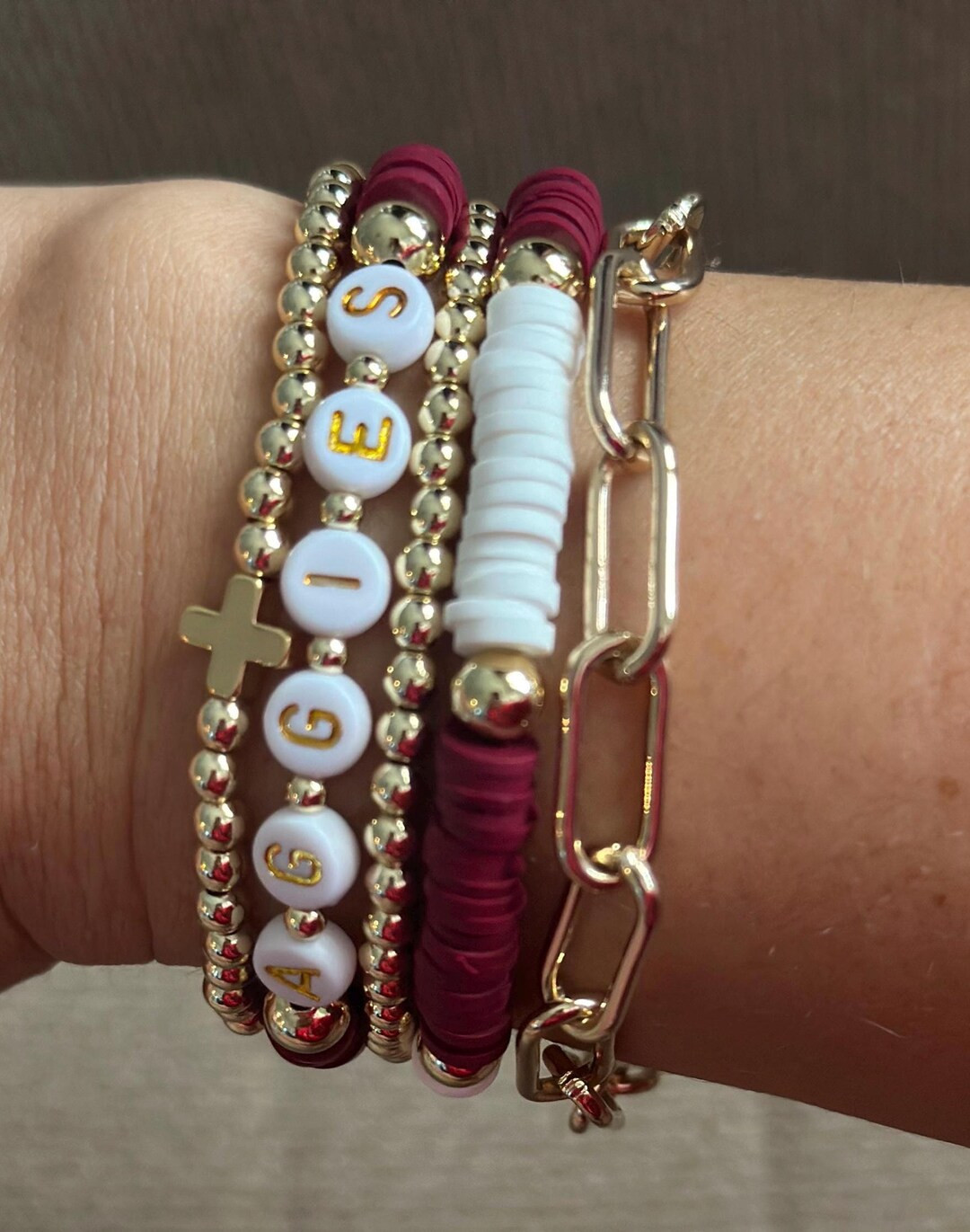 Custom Set of 5 Bracelet Stack for College or Team - Any Color Combo Available - Etsy | Etsy (US)