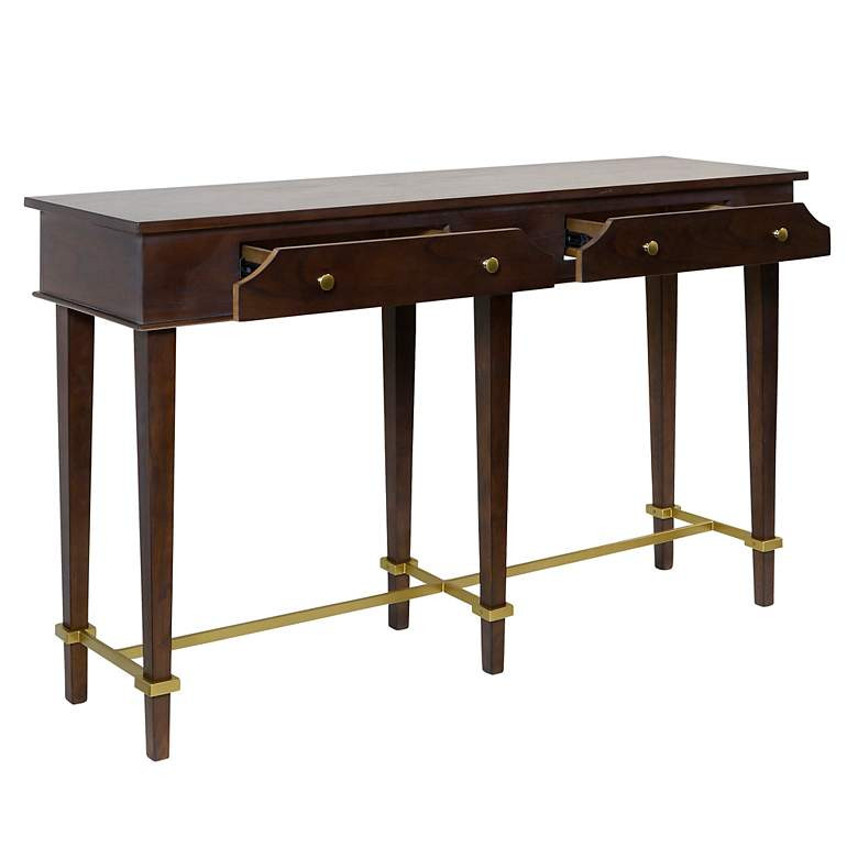 Albert 56" Wide Dark Caramel 2-Drawer Console Table | Lamps Plus