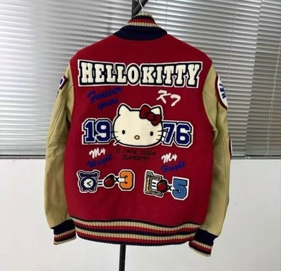 Sanrio HELLO KITTY 30th Vintage Varsity Award Baseball Jacket Full Deco Japan M | eBay US