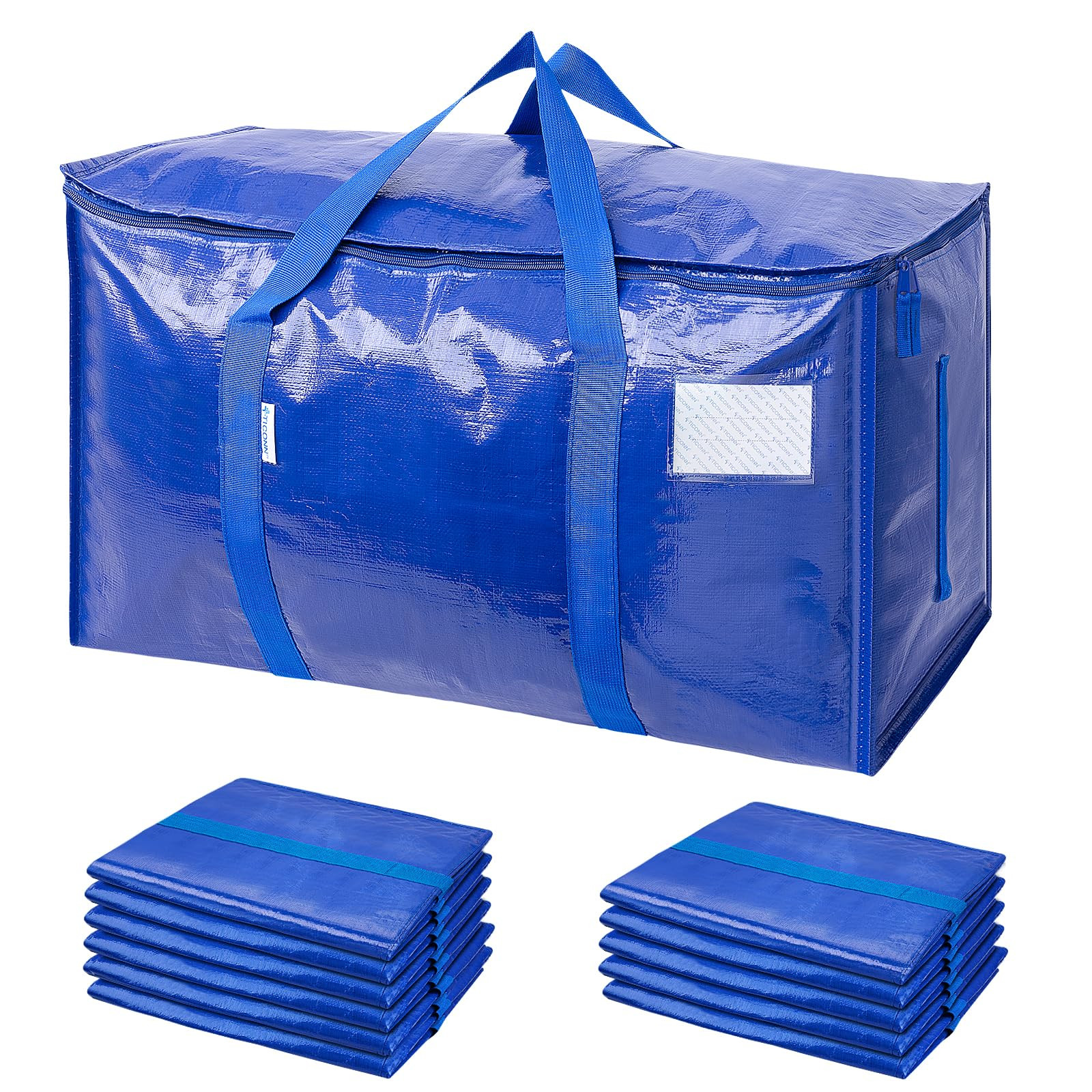 TICONN 12 Pack Extra Large Moving Bags Heavy Duty with Zippers & Carrying Handles, Durable Storag... | Amazon (US)