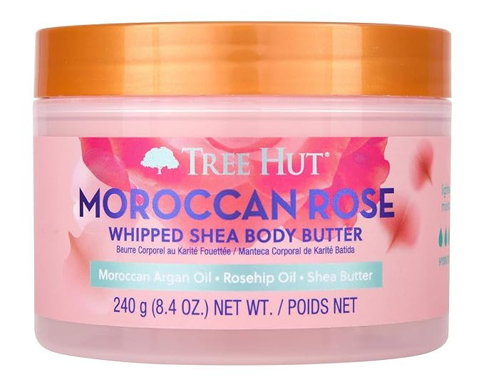 Tree Hut Moroccan Rose Whipped Shea Body Butter, Hydrating & Nourishing Body Lotion with Natural ... | Amazon (US)