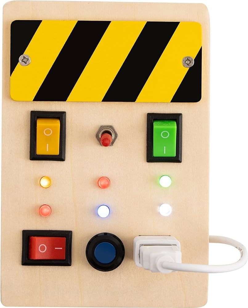 Montessori Busy Board for Toddlers – Light Switch Sensory Board - Baby Activity Button Toy | Amazon (US)