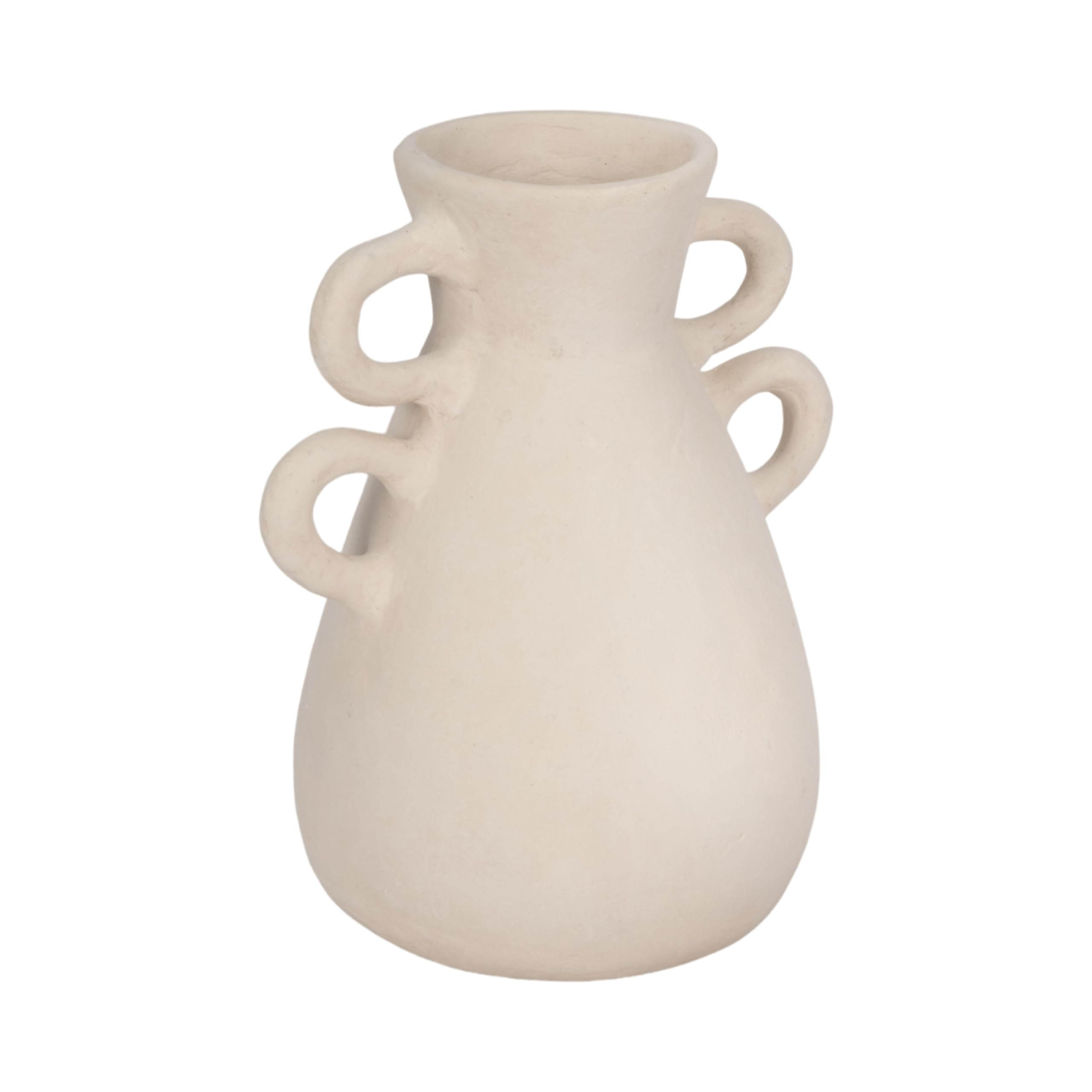 Decorative Terracotta Vase with Handles for Living Room Decor - Boho Flower Vase for House, Bedroom, or Office Space - Ideal for House Accent, Side Table, or Desk Accessory - 12", Ivory & Tan | Amazon (US)
