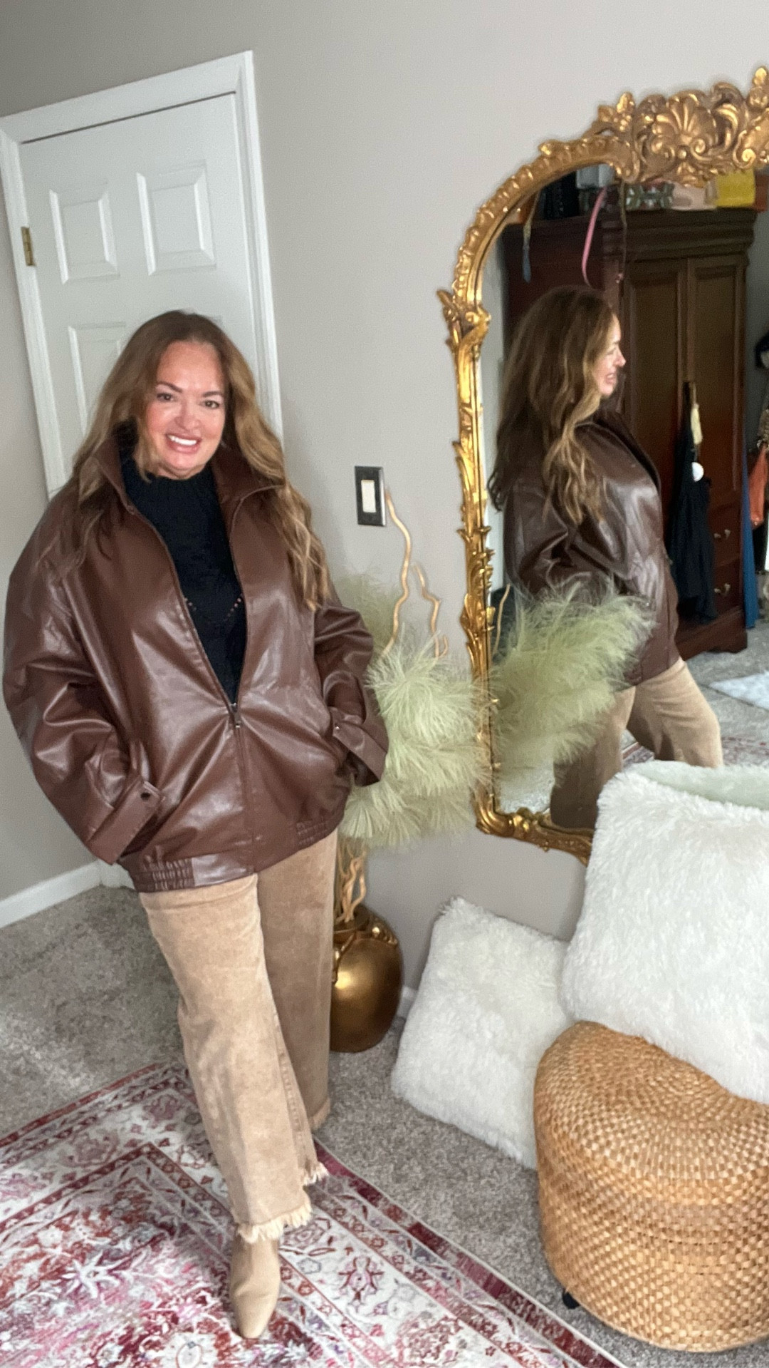 Oversized funnel neck jacket trending for Fall season. Available in other colors!

#LTKStyleTip #LTKSeasonal #LTKNYFW