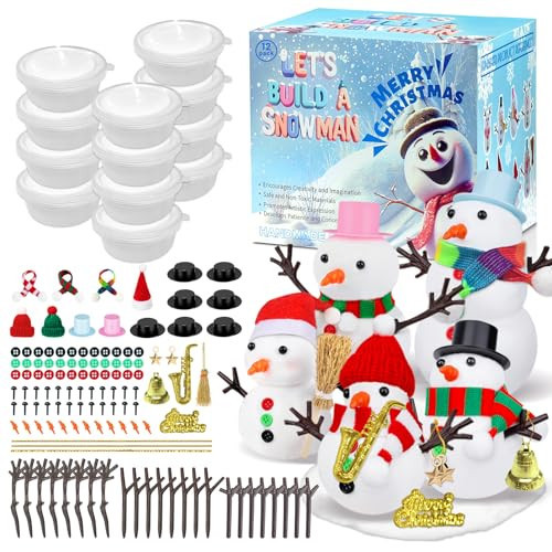 Outivity Snowman Craft Kit 12 Pack Modeling Clay Winter DIY Set | Amazon (US)