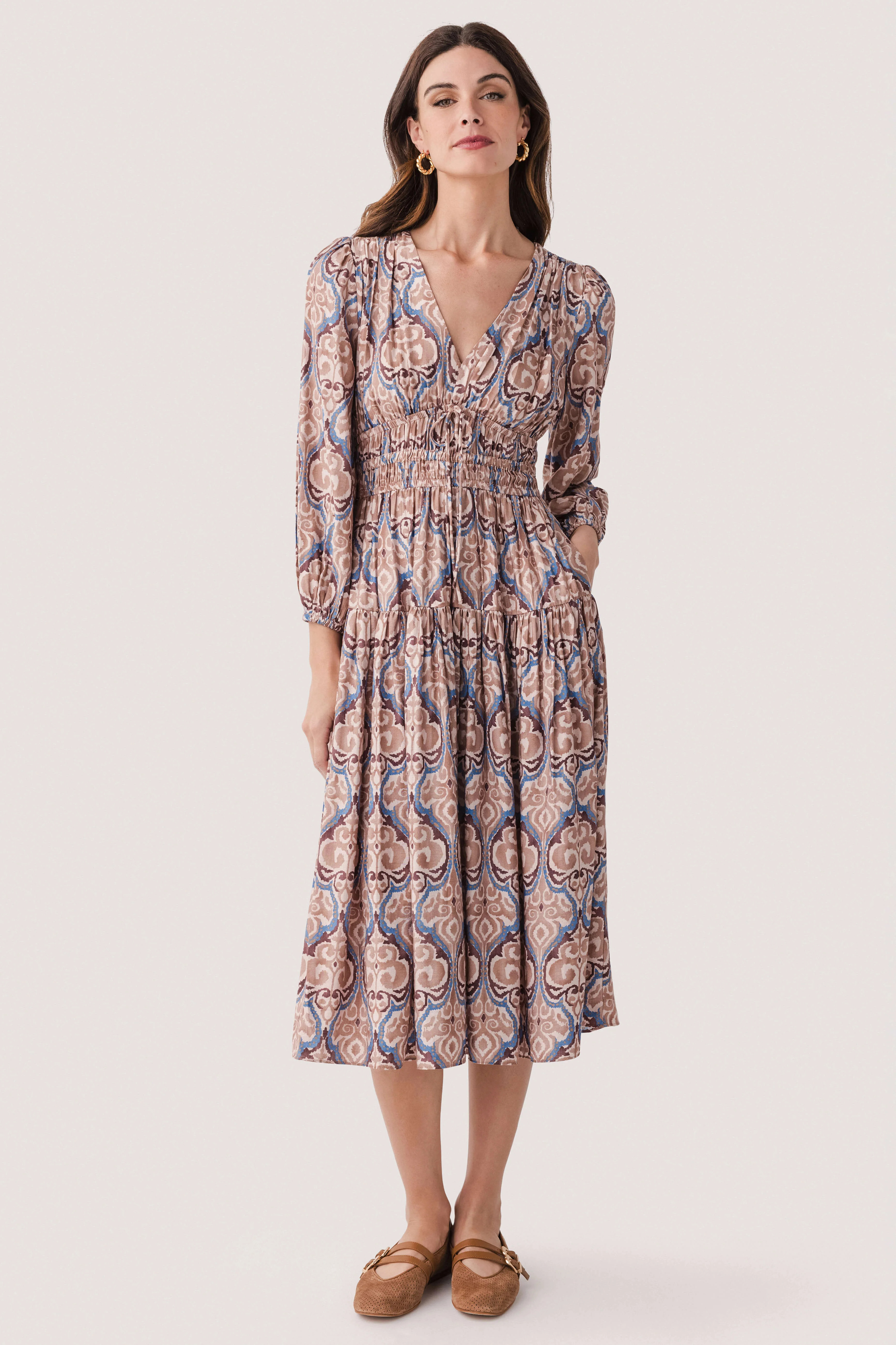 Current Air Damask Inspire Printed Midi Dress | Social Threads