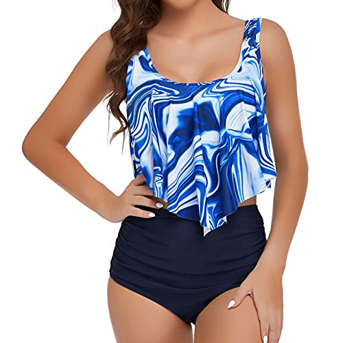 Edelqual Tankini Swimsuits for Women High Waisted Bikini Sets Plus Size Two Piece Bathing Suits T... | Amazon (US)