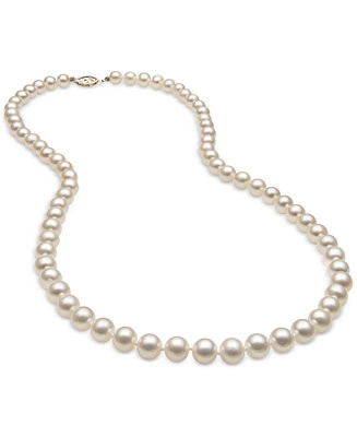 Cultured Freshwater Pearl (6mm) Strand in 14k Gold, 20" - Macy's | Macy's