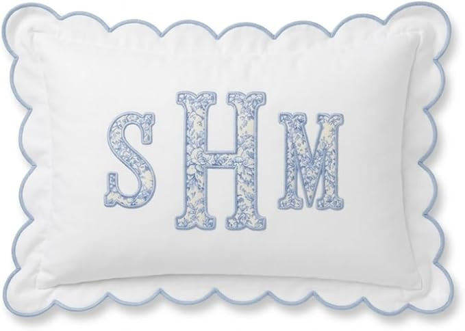 Personalized Monogram Pillow Cover, Custom Embroidered Initials Pillowcase, Custom Text Embroider... | Amazon (US)