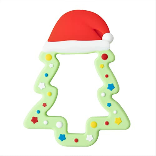Jimibaby Silicone Christmas Teether, The First Christmas Holiday Teething Toy for Baby Boys and Girls, Ideal Christmas Stocking Stuffer, Comes with Gift Package (Christmas Hat) (Matcha) | Amazon (US)
