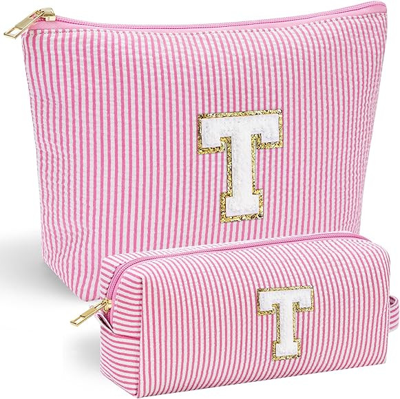 YOOLIFE Pink Cute Travel Makeup Bag - Sister Girlfriend Gifts Makeup Bag Make Up Bag Cosmetic Bag... | Amazon (US)