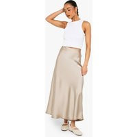 Womens Satin Midaxi Skirt - Beige - 4 | boohoo (US & Canada)