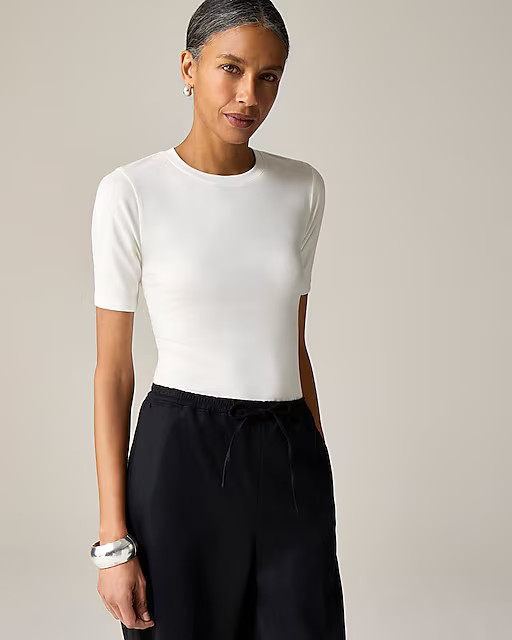 Refined rib elbow-sleeve T-shirt | J. Crew US