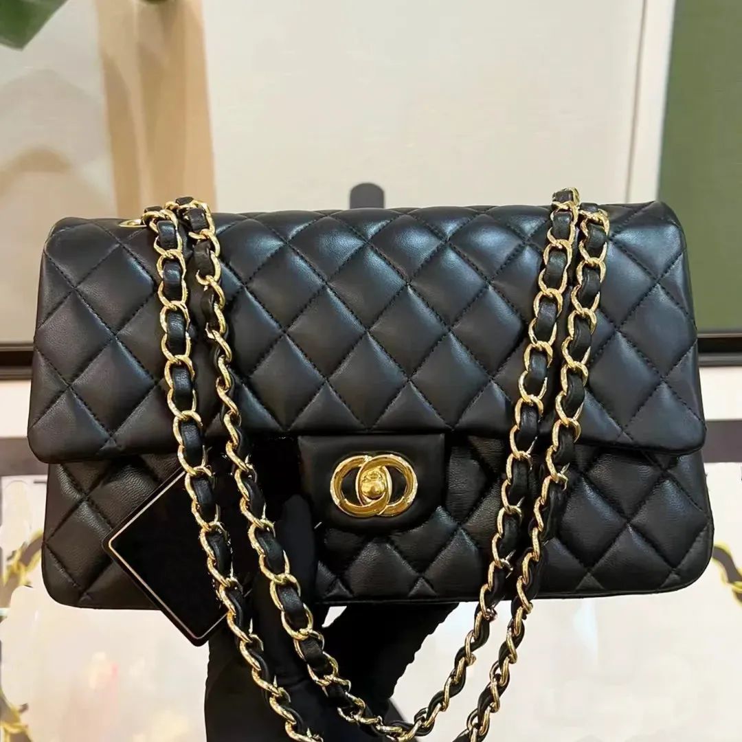 10A designer shoulder bag classic plaid flap CF caviar handbag gold silver chain leather double l... | DHGate