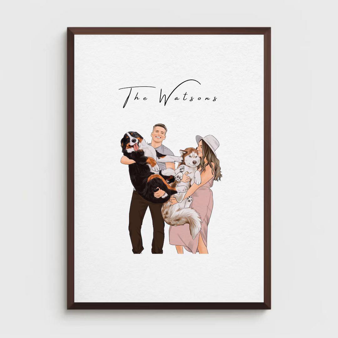 Personalized Watercolor Drawing, Minimal Portrait From Photo, Family Portrait, Couples Portrait, ... | Etsy (US)