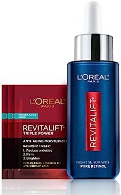 Retinol Serum for Face, L'Oreal Paris Revitalift Derm Intensives Night Serum, 0.3% Pure Retinol, ... | Amazon (US)