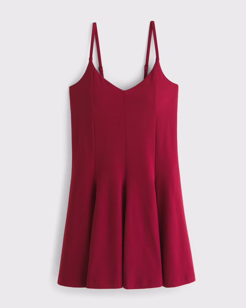 Abercrombie & Fitch Women's YPB studioFLEX Fit & Flare Mini Dress in Dark Red - Size XXS | Abercrombie & Fitch (US)