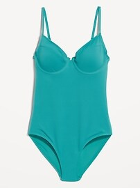 Textured One-Piece Balconette Swimsuit | Old Navy (US)