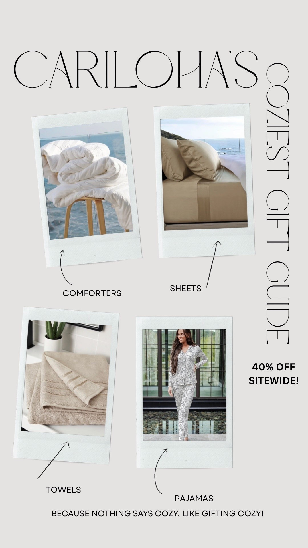 Cozy gifts from Cariloha! Cyber Monday Sale - 40% Sitewide. Use code MARIA40

#LTKCyberWeek #LTKHoliday #LTKGiftGuide