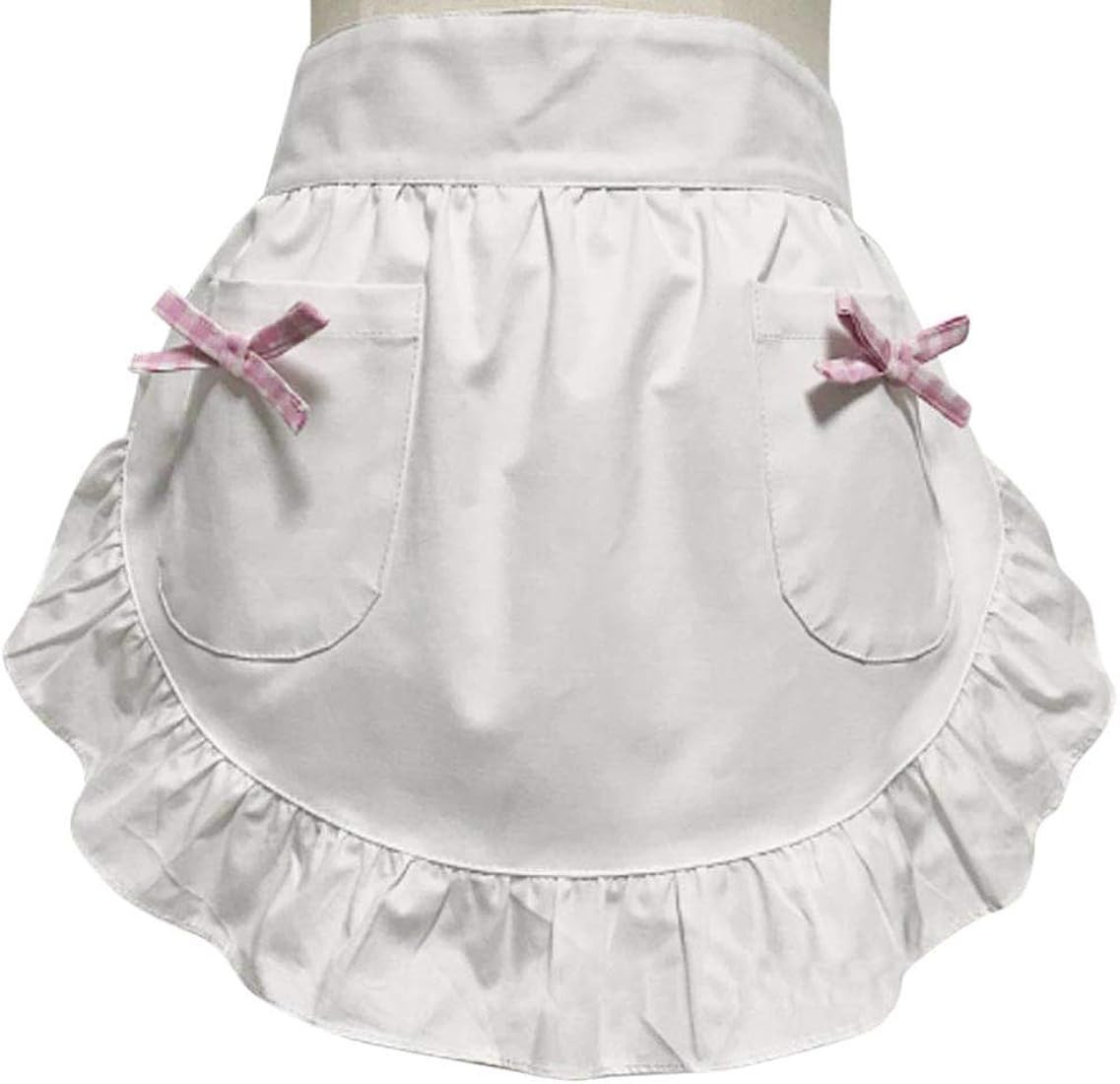 Waist Apron Kitchen Cooking Restaurant 100% Cotton Bistro Half Aprons with Pockets For Girl Woman | Amazon (US)