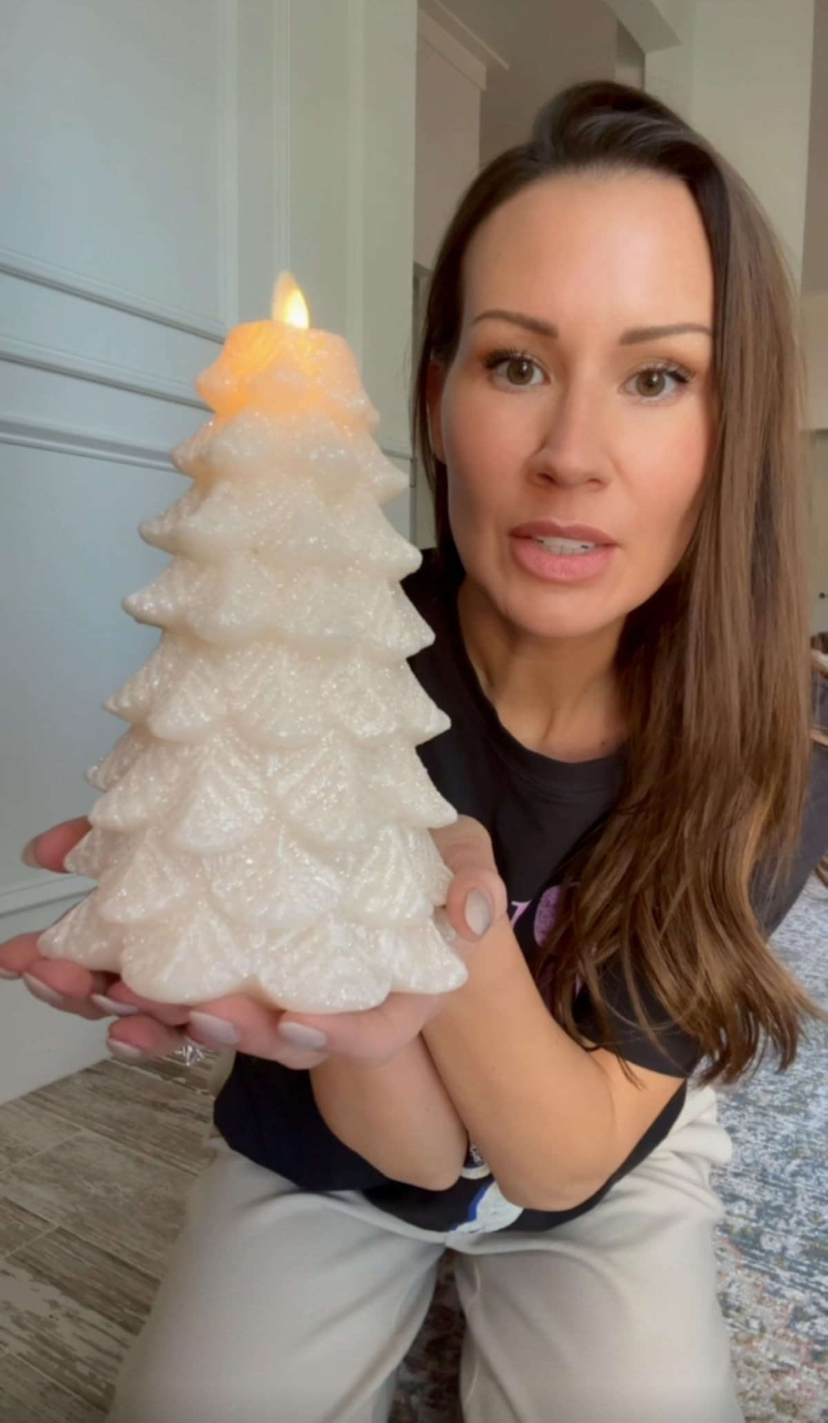 Luminara Christmas Tree Flameless LED Candle, White Swan 5.35" x 8.5", Moving Flame Battery Opera... | Amazon (US)