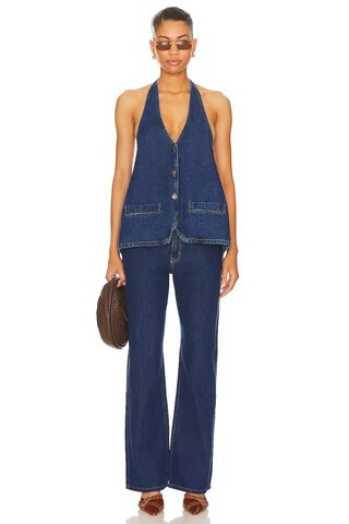 LIONESS Hills Halter Top in Dark Denim from Revolve.com | Revolve Clothing (Global)