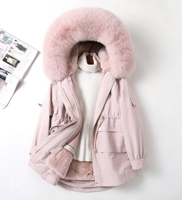 Coat Size Medium Women Parka Pink Faux Fur Hood New Down Thick Warm Winter  | eBay | eBay US