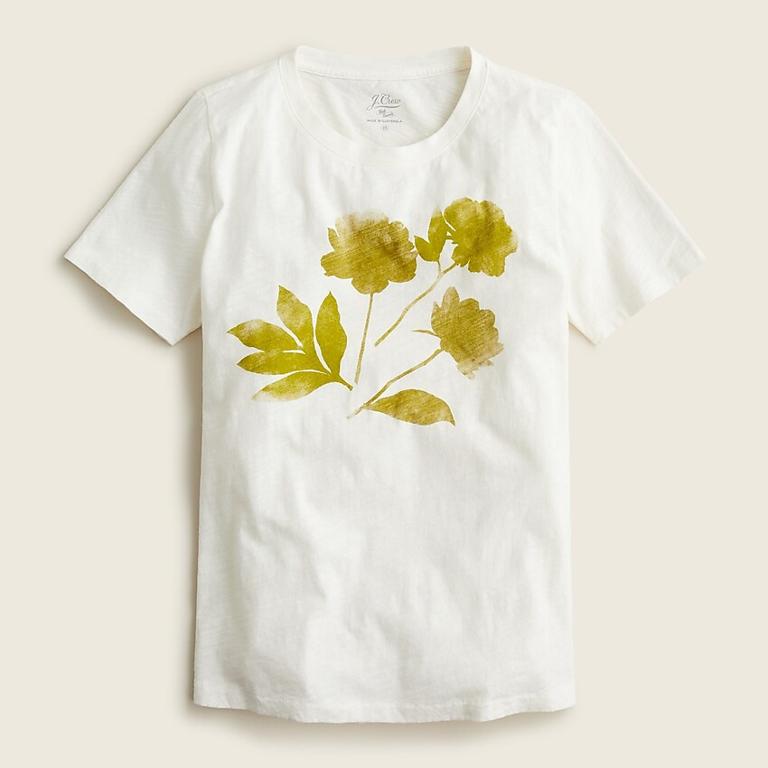 Vintage cotton crewneck T-shirt with tonal flowers | J. Crew US