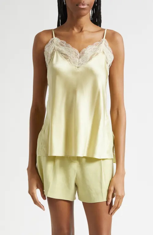 Veronica Beard Johanan Lace Trim Camisole in Pistachio at Nordstrom, Size 4 | Nordstrom