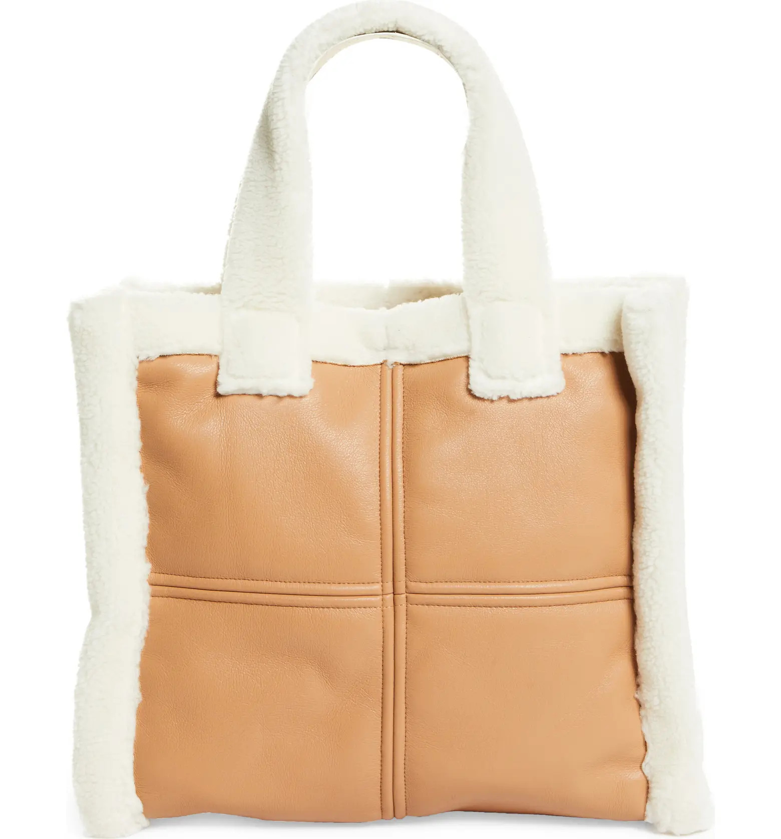 Stand Studio Medium Lolita Faux Shearling & Faux Leather Tote | Nordstrom | Nordstrom