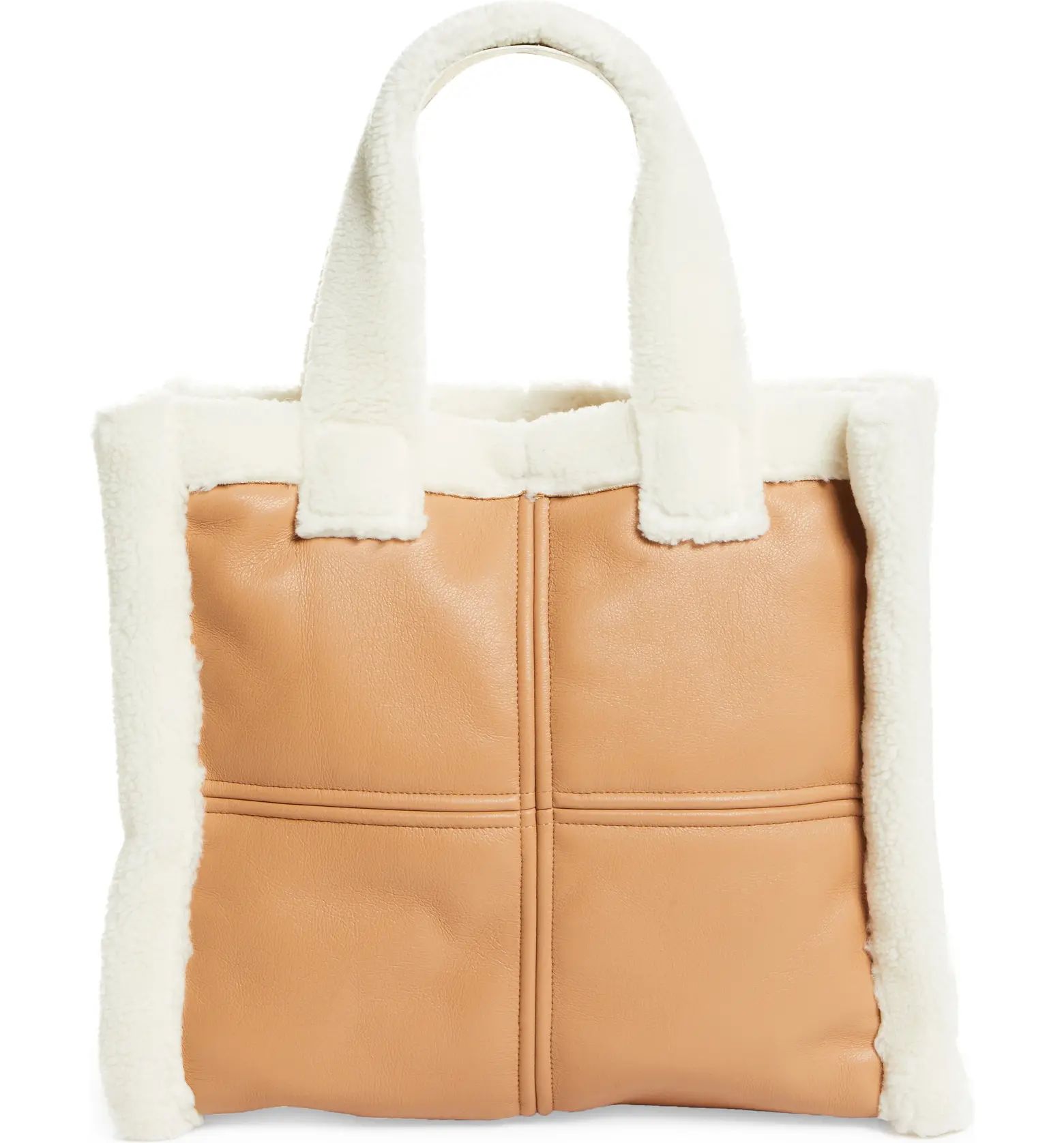 Stand Studio Medium Lolita Faux Shearling & Faux Leather Tote | Nordstrom | Nordstrom