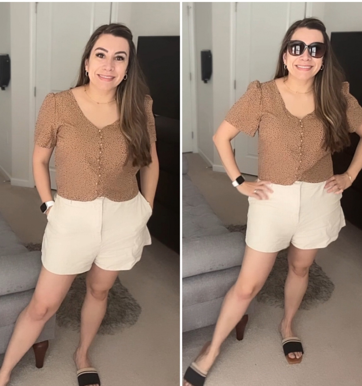 Outfit • sunglasses • ootd • linenshorts • animalprint

#LTKfindsunder50 #LTKstyletip #LTKU