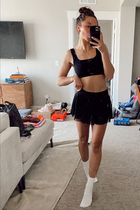In my tennis skirt era ✨ (ignore the messy apartment) 

#LTKfit #LTKunder100