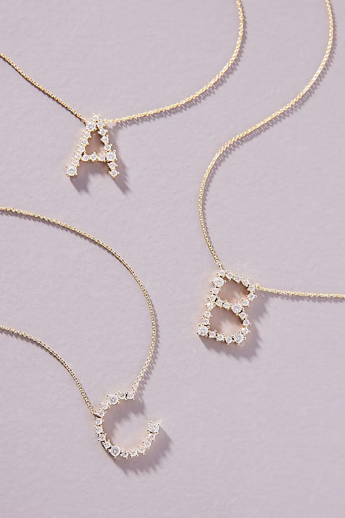 Sparkling Monogram Pendant Necklace | Anthropologie (US)