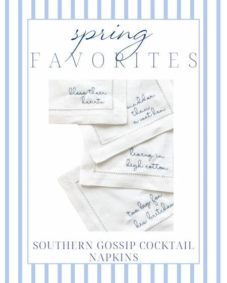 southern gossip cocktail napkins | such a fun hosting piece or gift | Easter 2024 | bunny | basket | kids | eggs | springtime | spring refresh | home decor | home refresh | Amazon finds | Amazon home | Amazon favorites | classic home | traditional home | blue and white | furniture | spring decor | southern home | coastal home | grandmillennial home | scalloped | woven | rattan | classic style | preppy style

#LTKhome #LTKparties #LTKSpringSale
