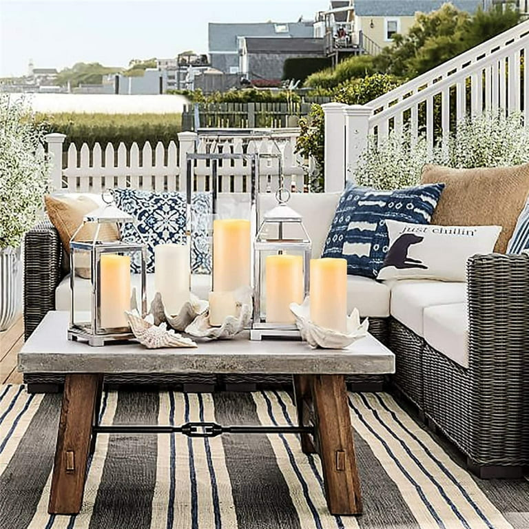 Homemory D4” x H10" Waterproof Outdoor LED Pillar Candles with Timer (Set of 2) | Walmart (US)