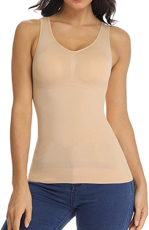 Compression Tank Top Women with Tummy Control Cami Shaper Slimming Camisole Shapewear Tops | Amazon (US)
