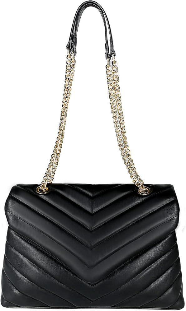 iKunst Qulited Crossbody Bags for Women, Large Fashion Purses and Handbags, PU Leather Shoulder bags | Amazon (US)