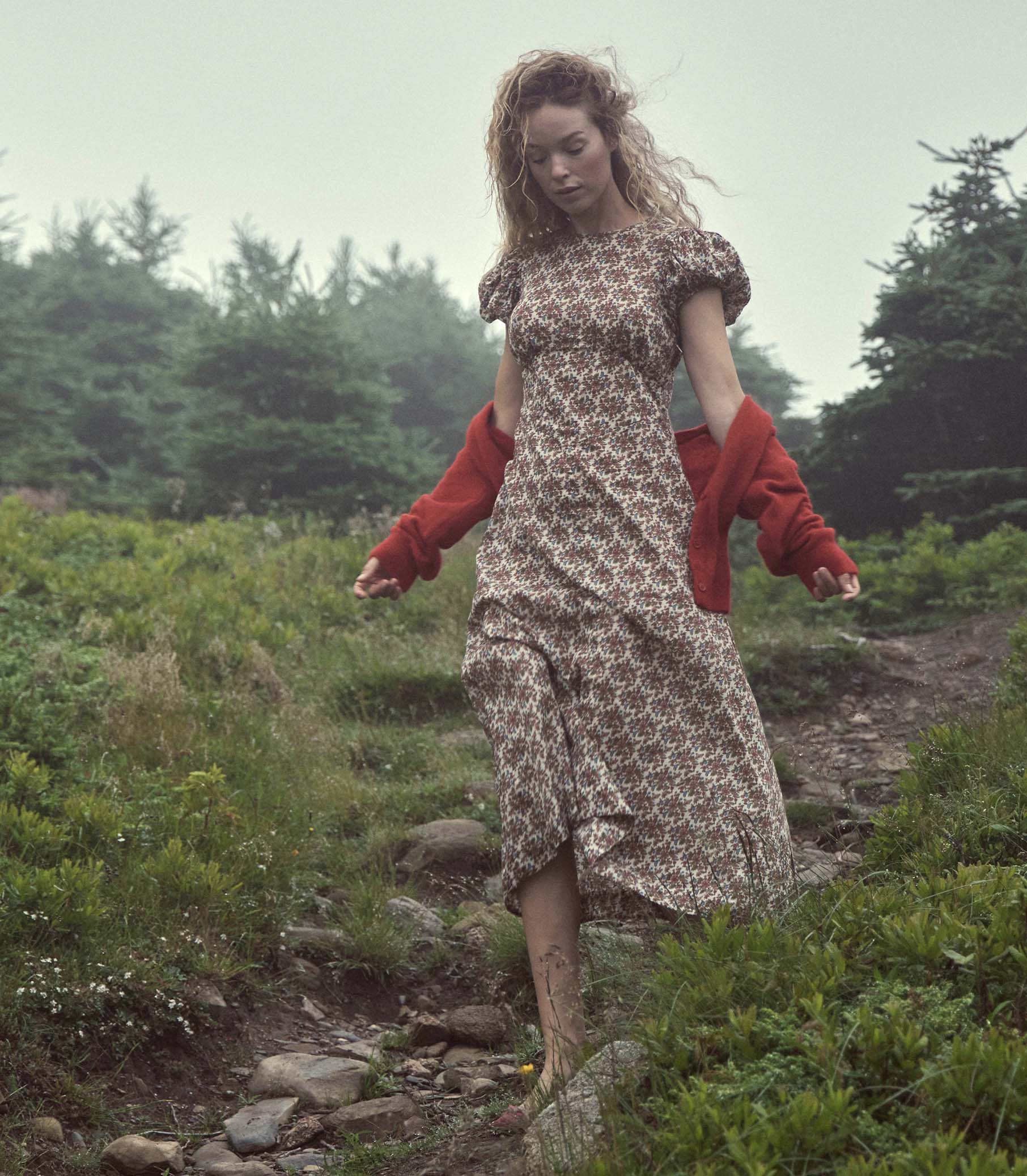 Rhodia Dress - Creme Forest Floral | DÔEN | DOEN