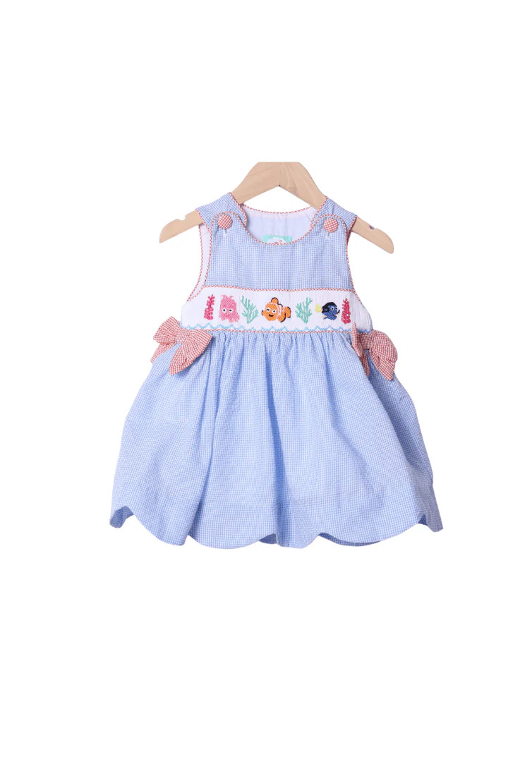 Smocked Sea Friends Seersucker Dress | The Smocked Flamingo