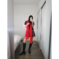 Red Chunky Scarf, Crochet Winter Fashion, Unisex, Funky Christmas Gift, Handmade, Slow Fashion | Etsy (US)